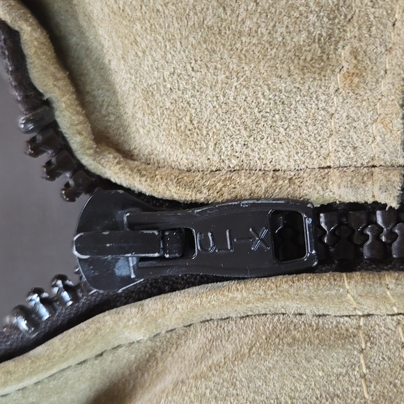 Vintage 70s Western Suede Puffy Vest Feather Down Puffer Brown Retro Cowboy 1970 - Picture 12 of 15